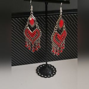 Paparazzi Red Seed Dangle Drop Earrings